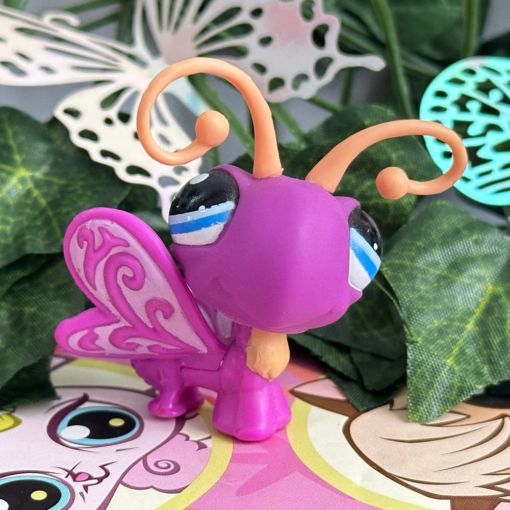 Littlest Pet Shop LPS 1739 Purple Orange Butterfly Insect Blue
